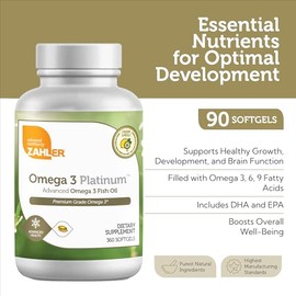 Zahler Omega 3 Platinum 3000 mg, Suplemento avanzado de aceite de pescado Omega 3, Softgel sin arbusto, más alto en EPA y DHA, certificado Kosher, 360