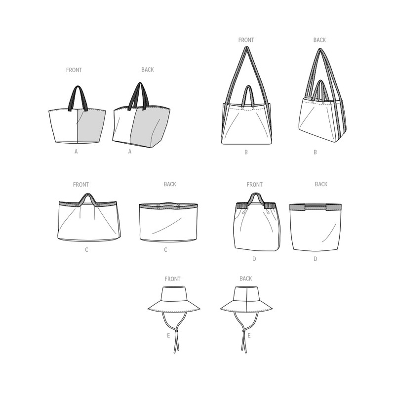 McCall's Tote Bags and Hat Sewing Pattern Kit, Design Code