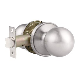 12 Pack Probrico Brushed Stainless Steel Door Handles Passage Handle Interior Door Knobs for Hall/Closet Laundry Room Doors Left/Right Handing, Door Handle with no Keys