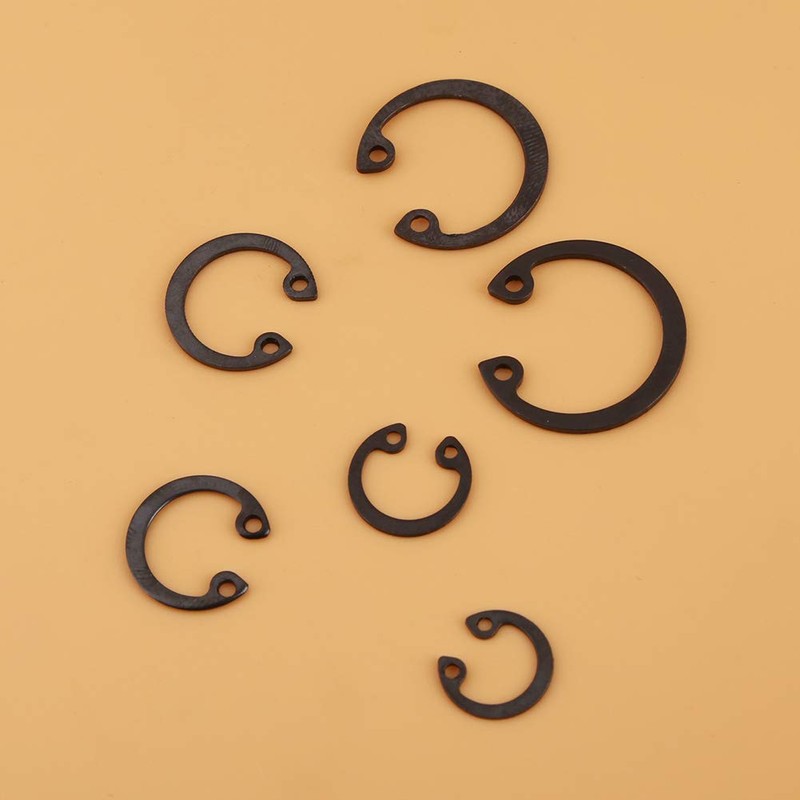 Walfront Circlip Assortment Set - 6 Sizes, 100 Pieces -