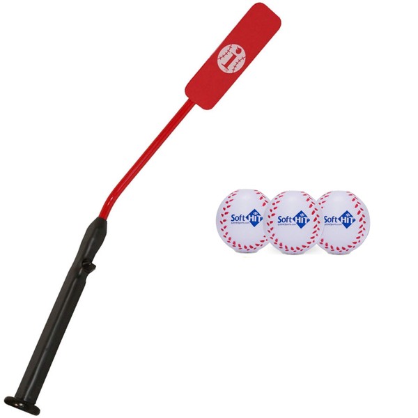 Insider Bat Size 7 and Soft Hit Ball Complete Baseball Softball Batting Practice Kit (1 Bat & 3 Balls)