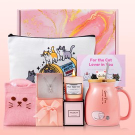 YtedRav Cat Mom Gifts For Women, Cat Lover Gifts for Women, Lovers, Crazy Lady - Funny Cats Themed Gift Set for Birthday, Mother's Day, Cute Basket Stuff For Moms, Friends, Girls, Daughters, Sister
