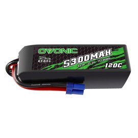 OVONIC 22.2V 120C 5300mAh 6S Lipo Battery with EC5 Plug for RC Car Boat Truck Helicopter Airplane Racing Models