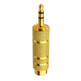 X2 Mini Jack Adaptor 3.5 mm Male to Big Jack 6.35 mm Female Stereo Audio Connector Minijack Gold Plate 18 K Gold Headphones Microphone Helmet Adaptive French Brand