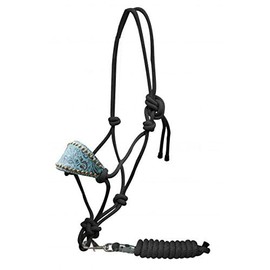 Showman Bronc Style Nylon Rope Halter w/Filigree Print Noseband