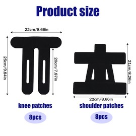 16uds Cinta Kinesiológica Precortada para Rodillas, Transpirable Elástica Sin Látex para Soporte Muscular Atlético Estabilidad de Hombros y Rodillas (2 Estilos)