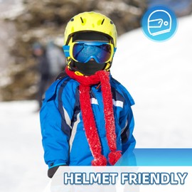 AYPOW Kids Balaclava Winter Multifunctional Windproof Fleece Warm Ski Mask Cycling Face Mask Under Helmet Balaclava Hat with Neck Warmer for Boys Girls 4-12 Winter Outdoor Sports, blue