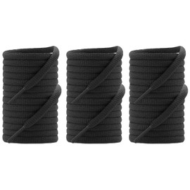 UamGlsob 3 Pairs Oval Flat Trainers Laces, 6mm Thin Shoestrings Shoelaces Replacement for Sports Running Skate Sneakers (Black, 54"/140cm)