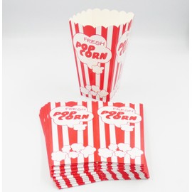 Happium Popcorn Boxes 10 Pack Retro Popcorn Carton Sweet Containers for Film Night Cinema Movie Night Birthday Sleepover Party Bags Treats Red, White