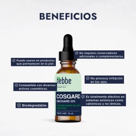 Cosgard Geogard 221 Conservador Natural Cosméticos cremas serum Bio, Tipo De Piel Sensible, Hebbe Cosmetics & Ludika 10ml