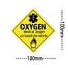 10 Pcs Medical Oxygen On Board The Vehicle 100x100 mm