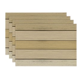Artoid Mode Beige Planken Antique Old Rustic Wood Autumn Placemats Set of 4 30 x 45 cm Holiday Place Mats Washable Place Mats Kitchen Party Decoration