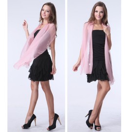 Fashionable Solid Color Chiffon Scarf - Soft Pink