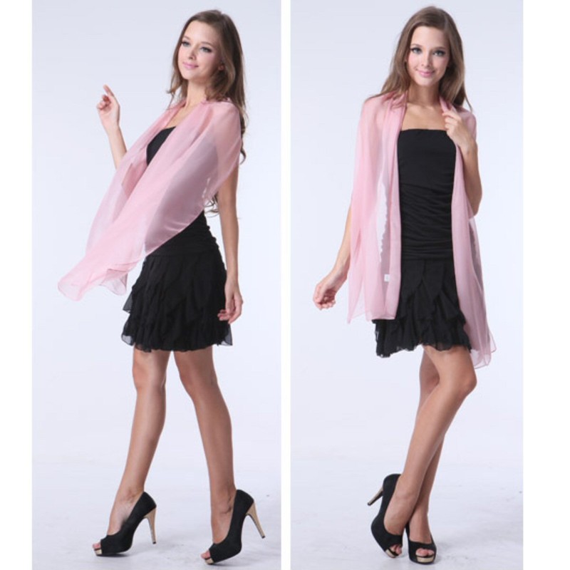 Fashionable Solid Color Chiffon Scarf - Soft Pink