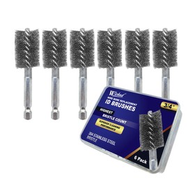 WICKED Professional ID Copper Tube Pipe Cleaner Replacement Brushes (3/4" (6-Pack))