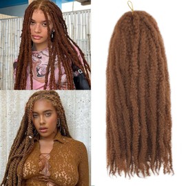 Marley Twist Braiding Hair Afro Twist Hair Kinky Curly Cuban Twist Hair Senegalese Twist Crochet Hair Marley Twist Hair Synthetic Crochet Braids Marley Hair Extensions (30#, 18 inch/6 Packs)