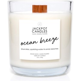 Jackpot Candles Ocean Breeze Candle with Ring Inside (Surprise Jewelry Valued at $15 to $5,000) Ring Size 7