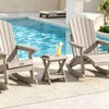 Small Outdoor Side Table, 2-Tier Patio Table,15.7"L x 11.5"W,Brown