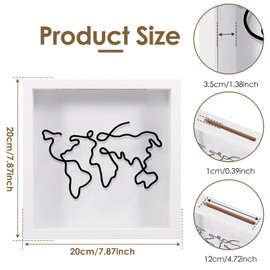 Adventure Archive Box, Ticket Shadow Box, DIY Ticket Memory Box with Slot On Top, Postcard Souvenir Piggy Bank, Display Photo Frame, Creative Memory Box, Travel Collection Box,Ticket Storage Box