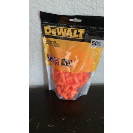DEWALT 50-PACK REUSABLE CORDLESS HEARING PROTECTION EARPLUG 33dB Noise Reduction