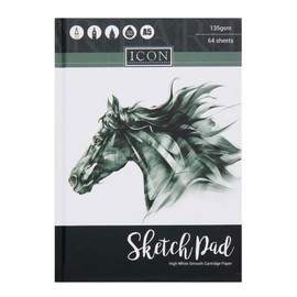 Premier Stationery Icon A5 135gsm Hardcover Sketch Book. 64 Sheets