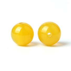 100Pcs Natural Stone Beads 6mm Yellow Agate Round Loose Gemstone Energy Healing Beads Hole Size 1mm DIY Smooth Beads for Bracelet Necklace Earrings Jewelry Making