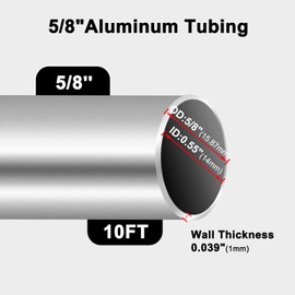 MuRealy 5/8 Aluminium Fuel Line,5/8" OD Aluminium Coiled Tubing Hard Tube for Refrigeration Tubing, Brake Line, Metal Gas Line, 10FT