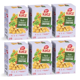 Katz Gluten Free Herb-Seasoned Croutons Perfect for Salads & Soups, No Preservatives, Free of Dairy, Soy, And Nut. Kosher, Allergy-Friendly 6-Pack (6 oz Each)