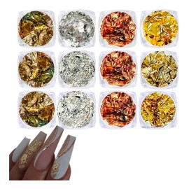 Mouyic Hoja De Color Dorado Plata Negro Para Decoracion De Uñas