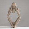 ANCLLO Abstract Sculpture Statue Thinker Sandstone Resin for Hotel Home