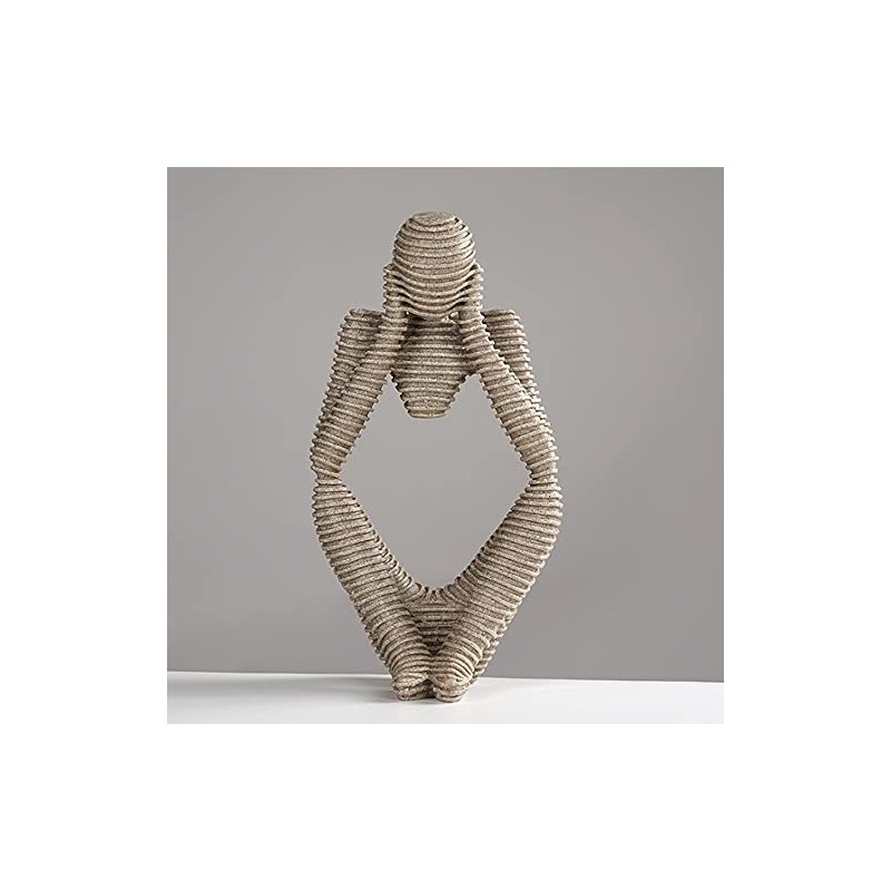 ANCLLO Abstract Sculpture Statue Thinker Sandstone Resin for Hotel Home