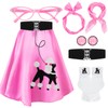 Breathffy 1950s Poodle Skirt Costume Outfit for Women Skirt Scarf