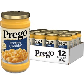 Prego Creamy Cheddar Cheese Sauce, 14.5 oz Jar (12 Pack)