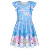 LaBeca Girls Printed Casual Party Dresses Twirly Ruffle Sleeve Dress