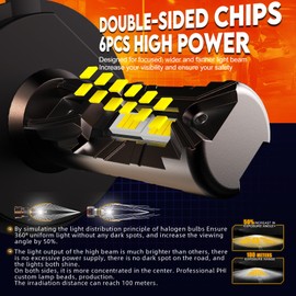 WAIXINGREN 9003 H4 LED Headlight Bulb, 30000LM 500% Brighter Wireless, 6500K White Bright High or Low Beam H4 9003 Led Headlight Bulb with Fan, Plug and Play, Pack of 2 (H4/9003/HB2)