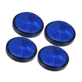 ACROPIX 4 Pcs Universal Round Shape Reflector for Motorcycle Garbage Cans Car Trailer Truck and Bike Blue Car Parts