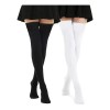 Calcetas Largas Medias Blanca /negra Moda Japonesa Kawaii