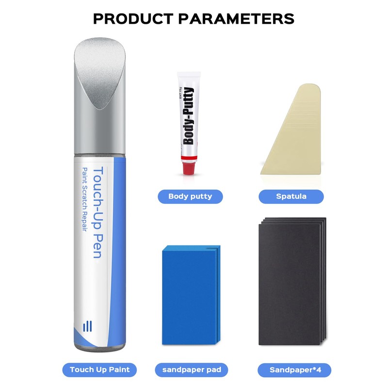 PARTS4EV Silver Lining Metallic(1J4) Touch Up Paint Repair Kit Compatible