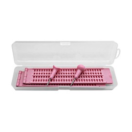 4 Lines 28 Cells Braille Writing Slate with 2 pcs Styluses, Braille Slate Kit with Plastic Box （ 2 Sets) (Pink + Pink)