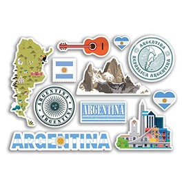 A5 Sticker Sheet Argentina Vinyl Stickers - Attractions Culture Map Country Holiday Flag Travel #78476