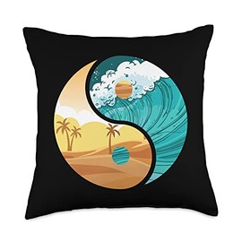 Yin Yang Natural Forces Earth Day Costume Love Mother Earth Yin Yang Save The Planet Symbolic Apparel Throw Pillow, 18x18, Multicolor