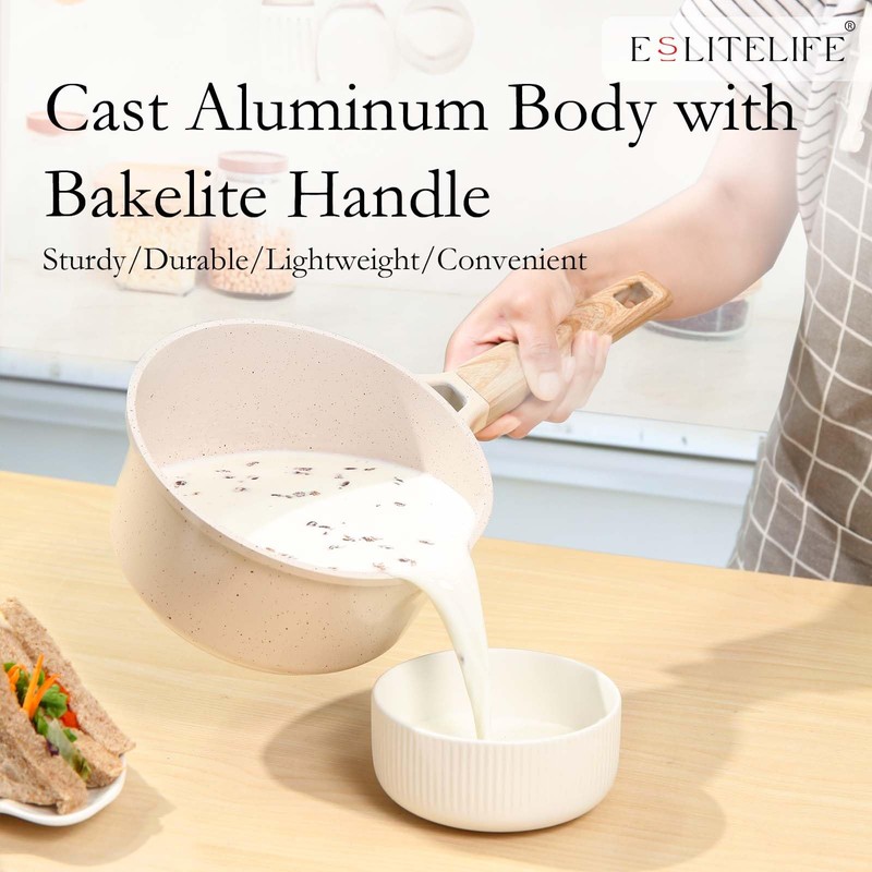 ESLITE LIFE Nonstick Cookware Sets, 7 Pcs Ceramic Coating Pots