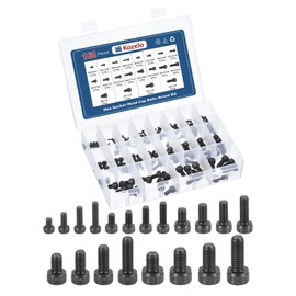 Kozelo 168pcs Socket Head Cap Screws Bolts Nuts Assortment Kit - [M2/M3/M4/M5/M6] Alloy Steel Fully Threaded Black Oxide 12.9 Internal Hex Screw for 3D Printer Use