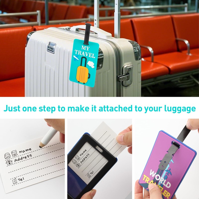 TamBee Luggage Tags 4pcs Suitcases Luggage Tags Labels Travel Suitcase