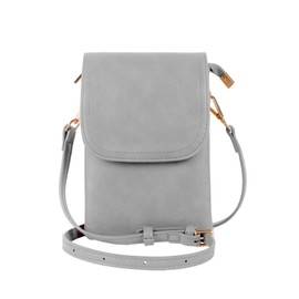 Auliuse Women Leather Small Phone Crossbody Bag Small for Women Mini Cross body Shoulder Wallet Purses Shoulder Bag (Grey)