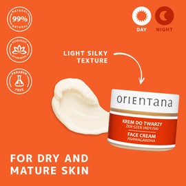 Orientana - Face Cream with Ashwagandha | Indian Ginseng | 99.7% Natural Vegan Organic Anti-Ageing & Wrinkle Moisturiser for Women with Mature Sensitive Skin | Slows Skin Ageing - 40 g