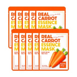 Farmstay Real Carrot Essence Mask Pack (10 sheets) / 팜스테이 리얼 당근 에센스 마스크팩 10매