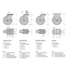 Blickle LRA-VPA 50G-FI Swivel Caster, 1.97" Wheel Diameter, 88 lb.