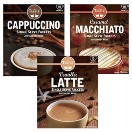 Café Tastlé Cafe Tastle Single Serve Flavored Coffee, Single Serve Coffee Packets 3 Flavors - Vanilla Latte, 20-count