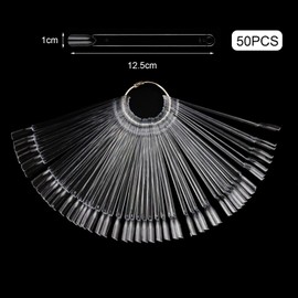 ILantule Pack of 100 Nail Art Tips Ring Stick, Nail Tips Nail Display, Transparent Nail Art Tips, Nail Salon Exercises (Clear)
